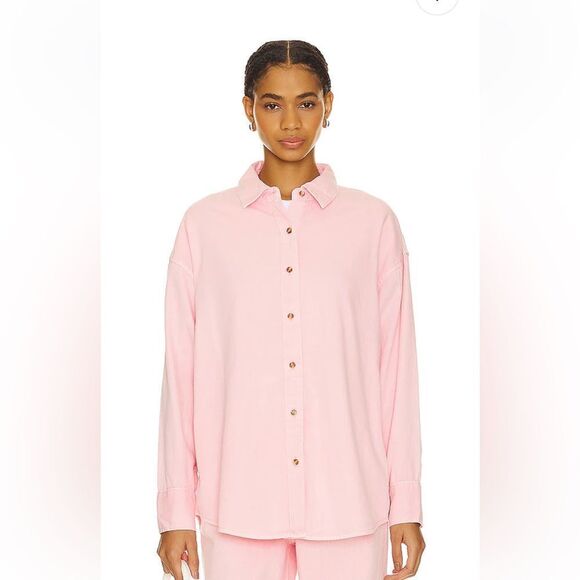 Favorite Daughter ex boyfriend shirt ballet pink Oxford button down Revolve - Picture 3 of 11